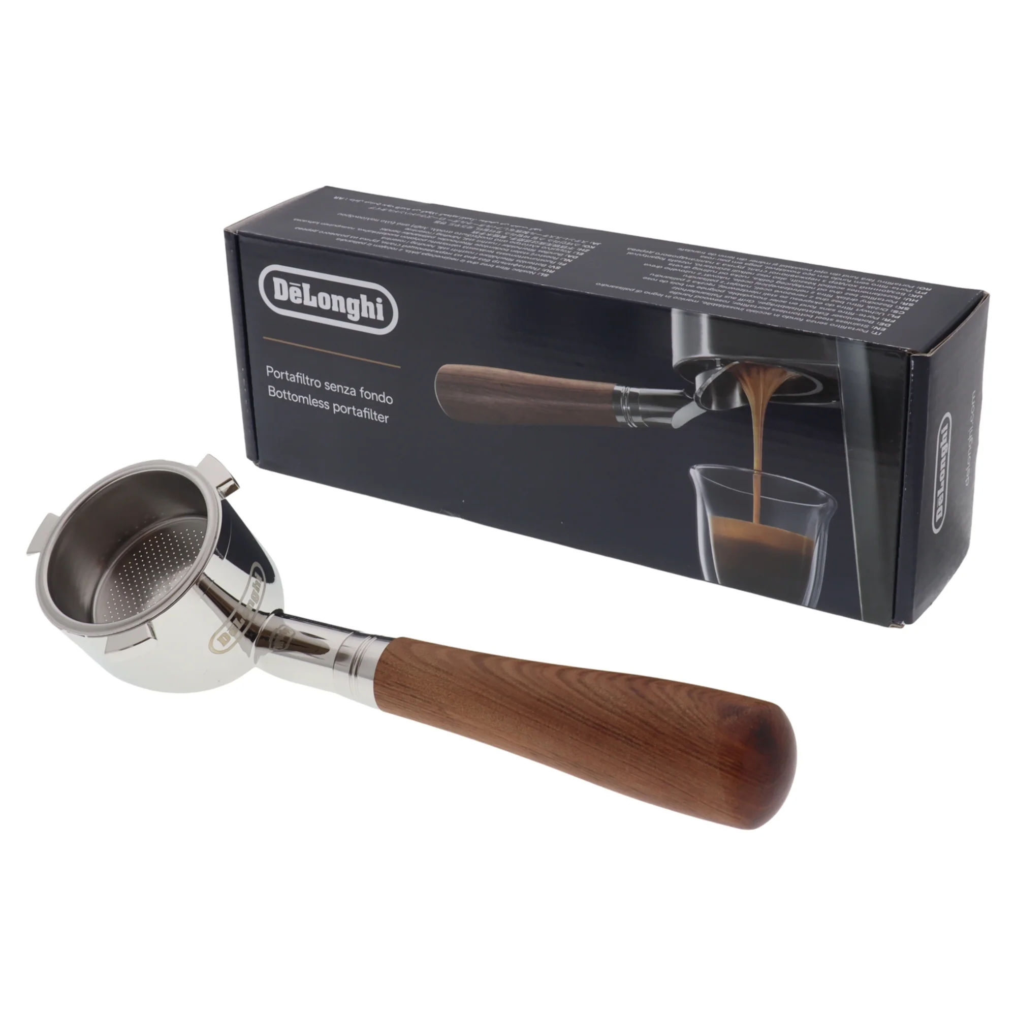 Delonghi braccetto senza fondo in legno per macchina da caffè La Specialista