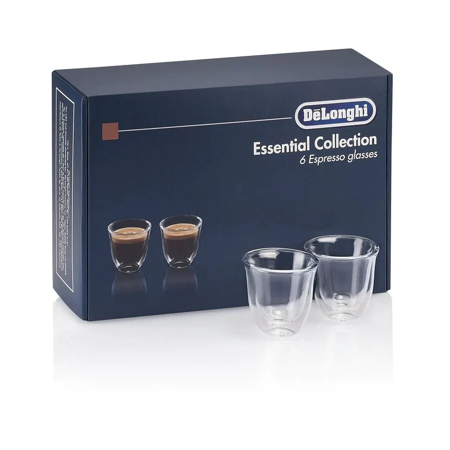 Delonghi Essential set 6x tazze caffè espresso 90ml vetro termiche doppia parete - Image 2