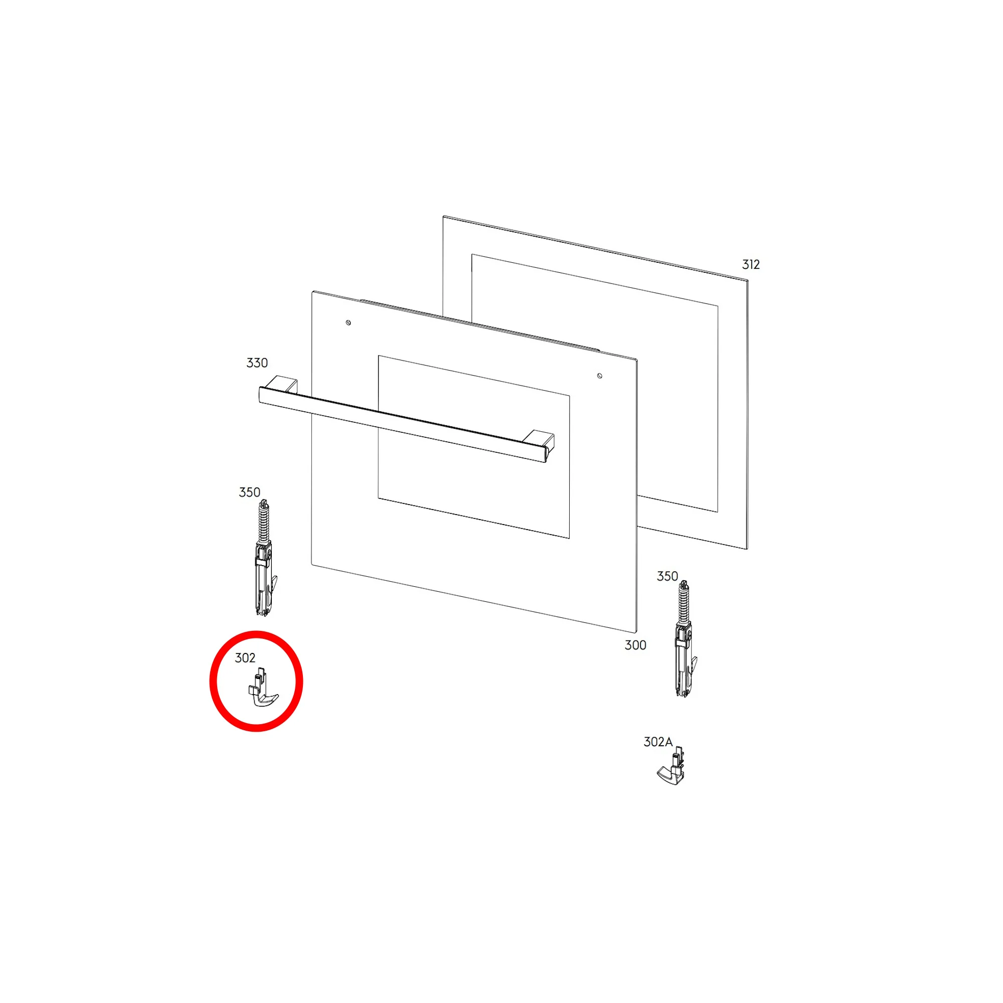 Electrolux AEG Zanussi gancio sinistro sportello forno incasso CKB EKC EKG EKK EKM EOB EOF EZB LKK - Image 6