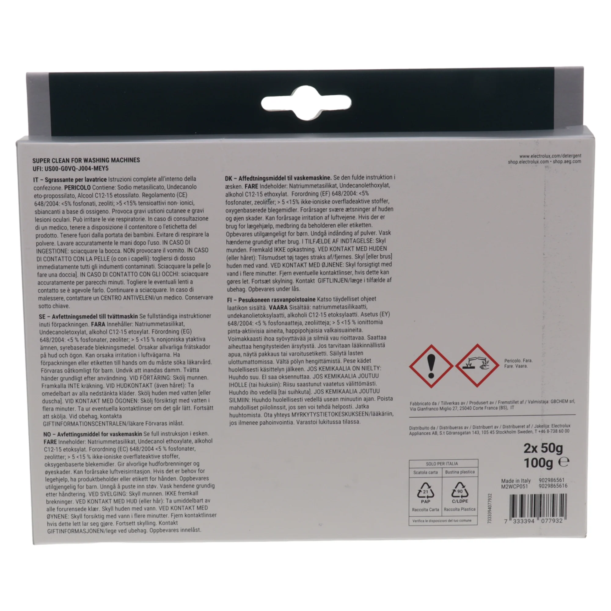 Electrolux AEG Zanussi sgrassante pulitore anti muffa morchia lavatrice 12 mesi - Image 3