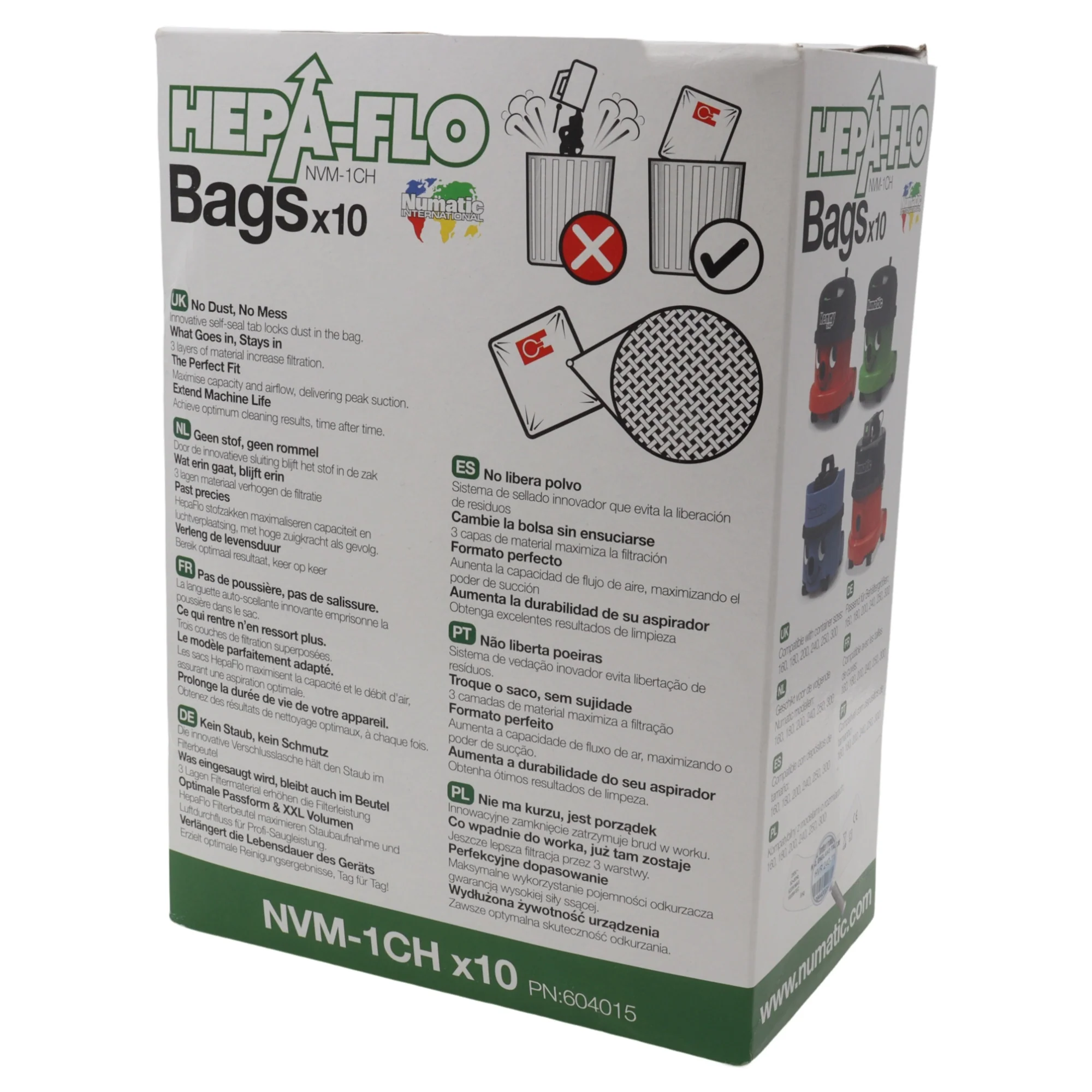 Numatic 10 sacchi microfibra bidone aspirapolvere Henry Hetty HVB HVC HVN JVR - Image 2