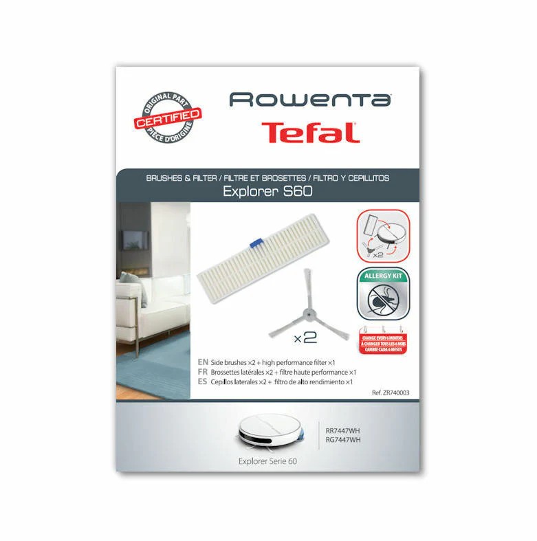 Rowenta filtro allergy + spazzole robot aspirapolvere Explorer 60 RR74 RR7455 - Image 2