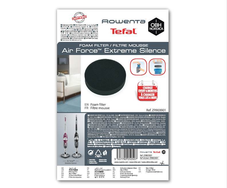 Rowenta filtro tondo scopa aspirapolvere Air Force RH84 RH85 RH86 RH87 RH88 RH89 - Image 2
