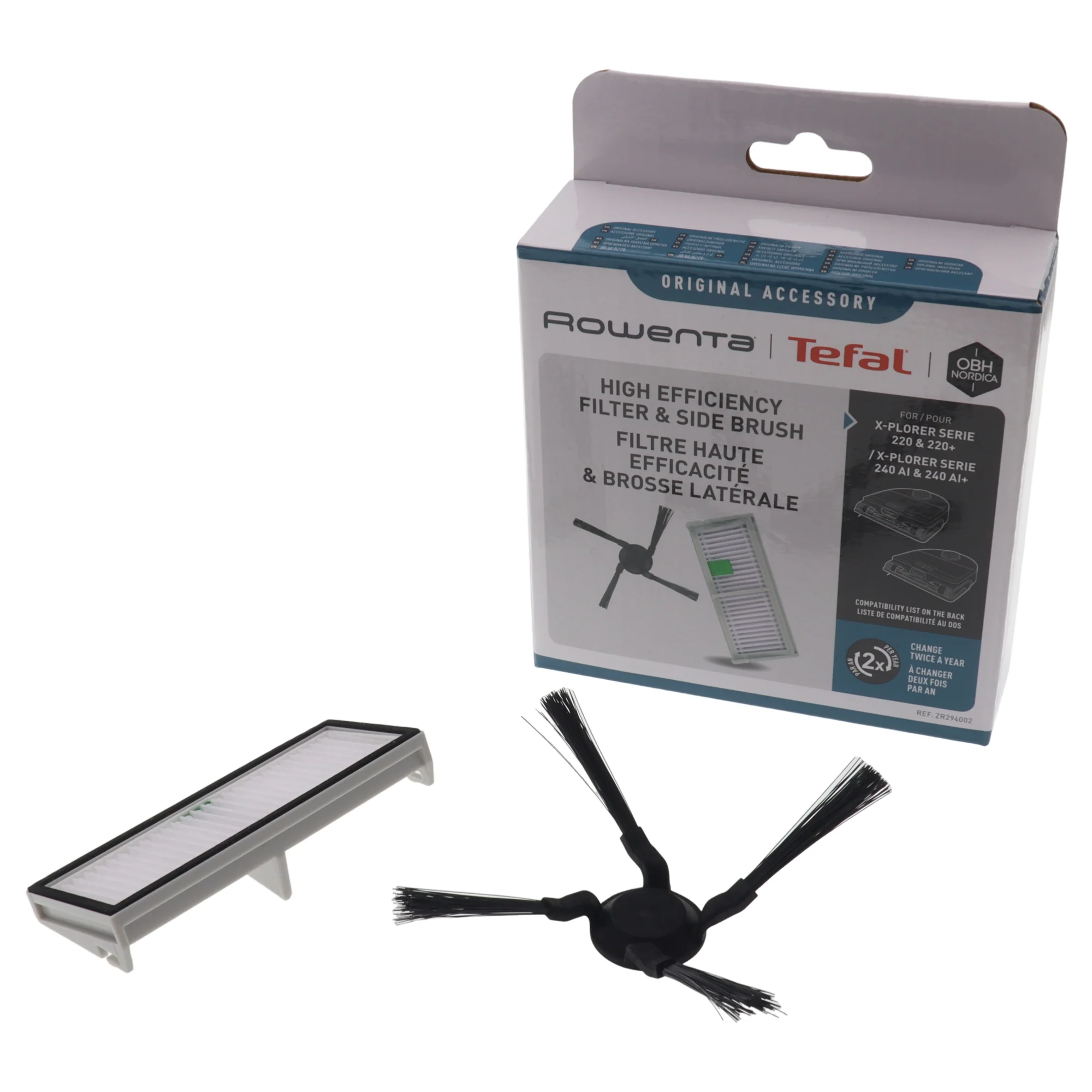 Rowenta kit filtro spazzola laterale robot aspirapolvere XPlorer 220 240 AI RR9465 RR9695