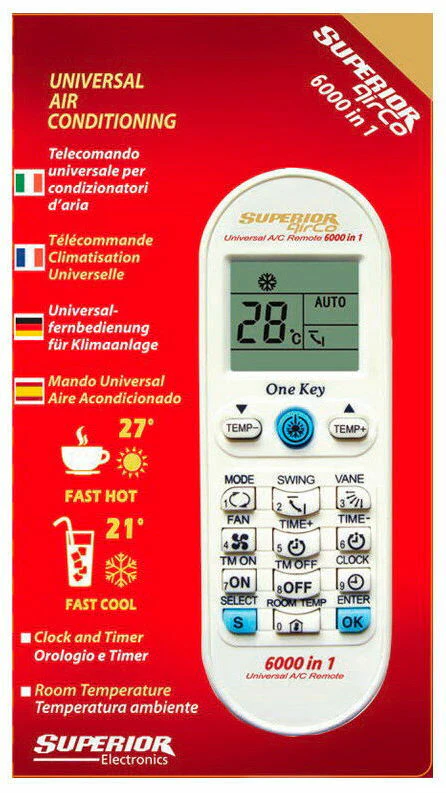 Superior AirCo telecomando condizionatore universale 6000 codici con timer