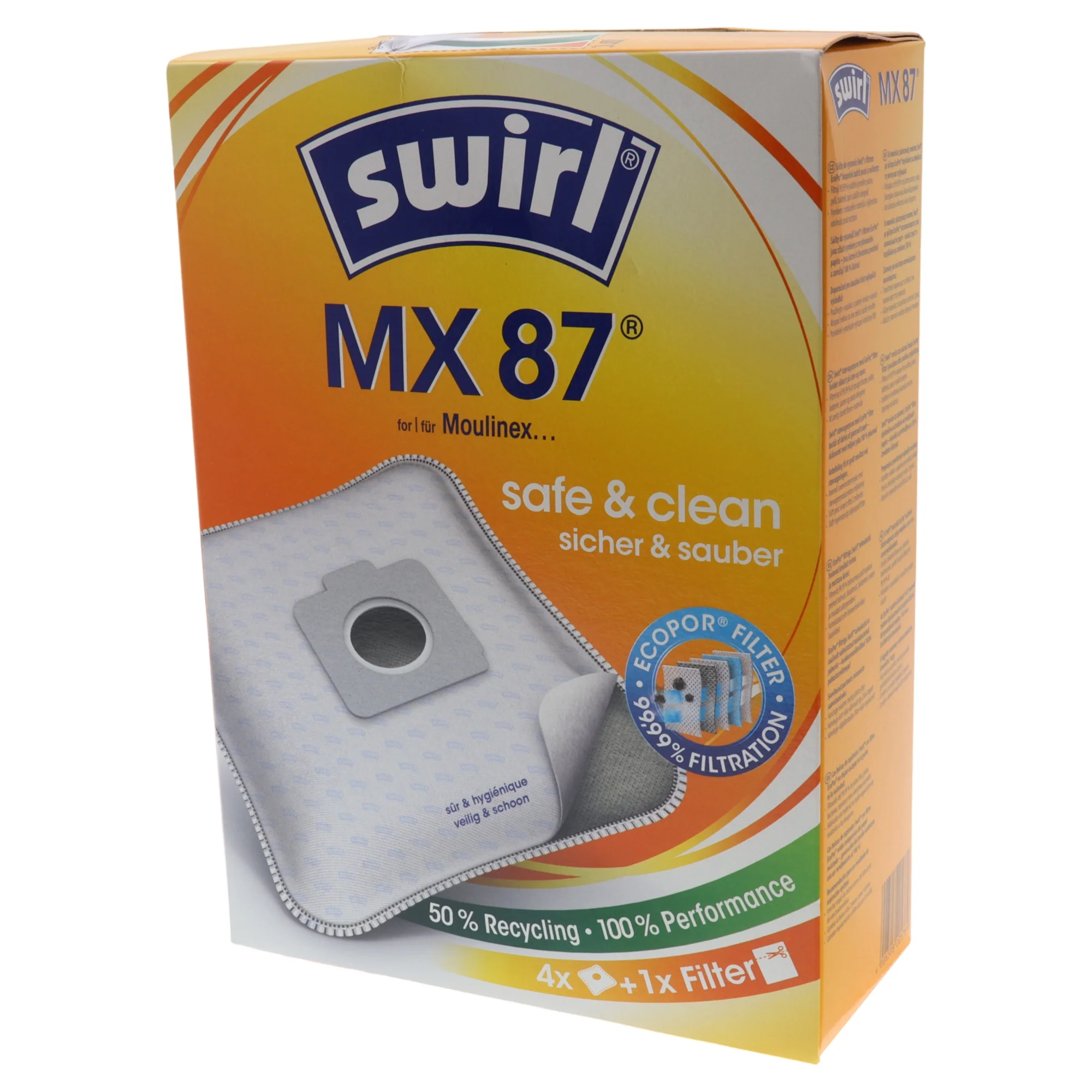 Swirl MX87 5x sacchi microfibra polvere per aspirapolvere Moulinex Boost Economy Compact Turbo - Image 4